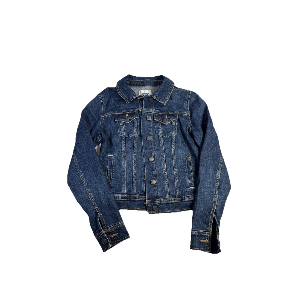 Old Navy Jacket Womens XS Blue Denim Jean Trucker Stretch Button Front Classic‎